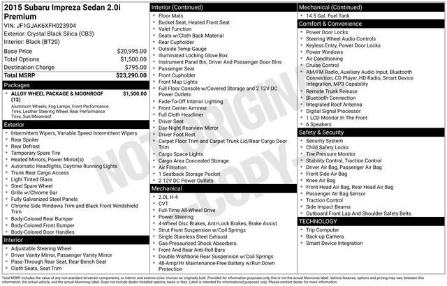 
 2015 Subaru Impreza 2.0i Premium full									