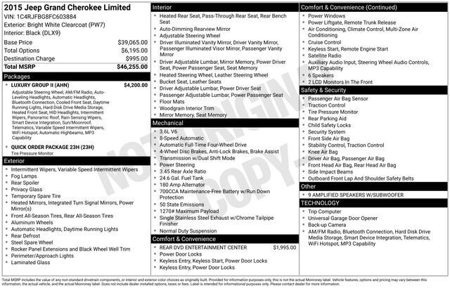 
 2015 Jeep Grand Cherokee Limited full									
