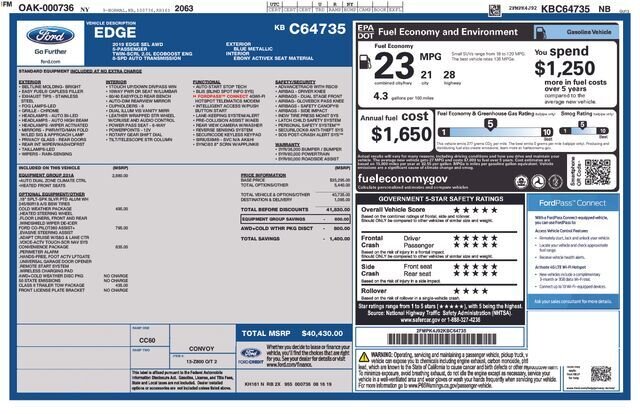 
 2019 Ford Edge SEL full									