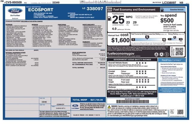 
 2020 Ford EcoSport SE full									