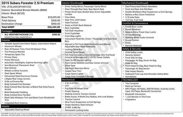 
 2015 Subaru Forester 2.5i Premium full									