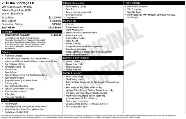 
 2013 Kia Sportage LX full									
