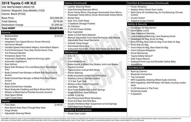 
 2018 Toyota C-HR XLE full									