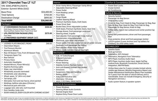 
 2017 Chevrolet Trax LT full									