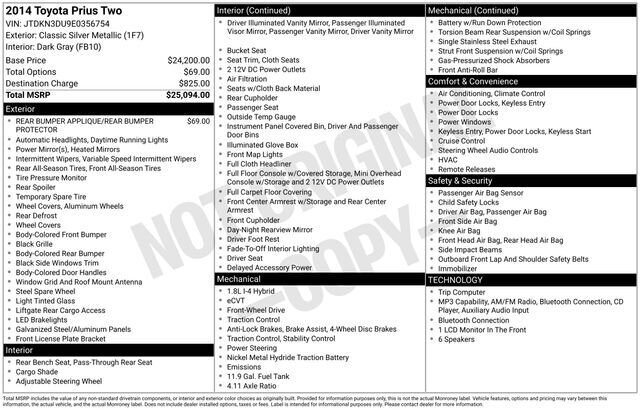 
 2014 Toyota Prius Two full									
