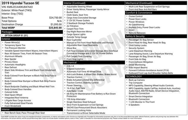 
 2019 Hyundai TUCSON SE full									