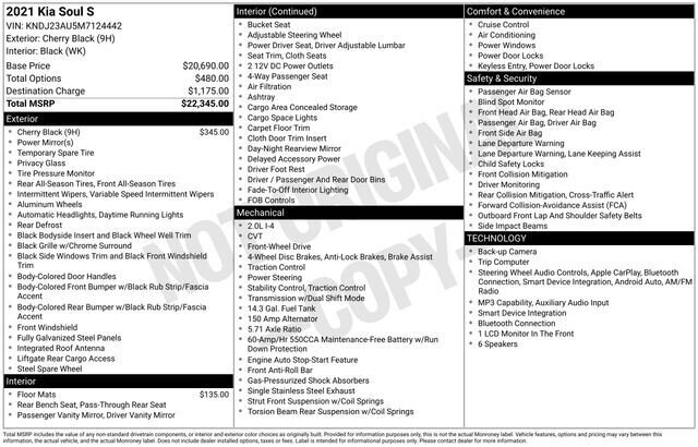 
 2021 Kia Soul S full									