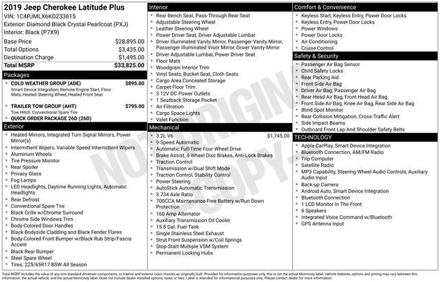 
 2019 Jeep Cherokee Latitude Plus full									