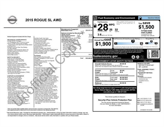 
 2015 Nissan Rogue SL full									