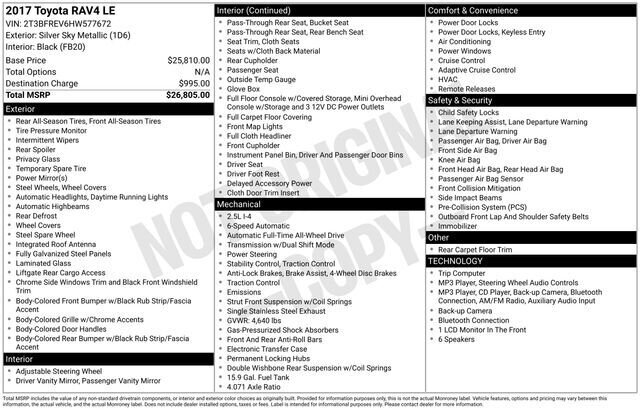 
 2017 Toyota RAV4 LE full									