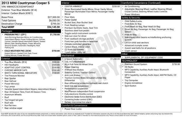 
 2013 MINI Countryman Cooper S ALL4 full									