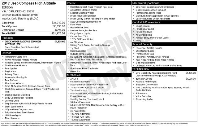 
 2017 Jeep Compass Latitude full									