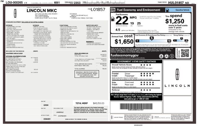 
 2017 Lincoln MKC Reserve full									